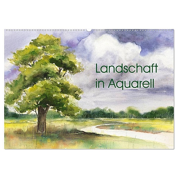 Landschaft in Aquarell (Wandkalender 2024 DIN A2 quer), CALVENDO Monatskalender, Jitka Krause