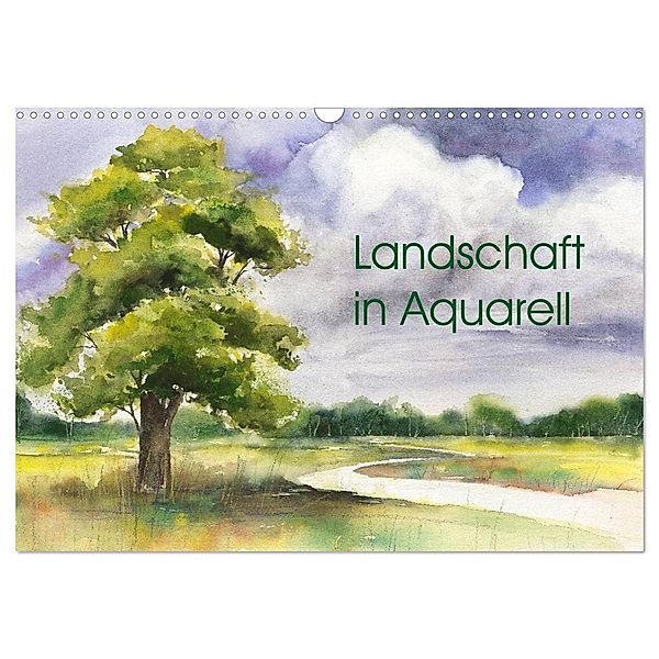 Landschaft in Aquarell (Wandkalender 2024 DIN A3 quer), CALVENDO Monatskalender, Jitka Krause