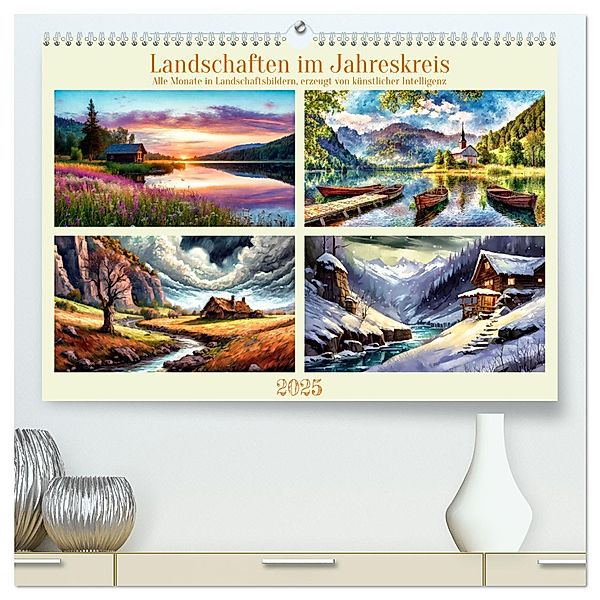 Landschaften im Jahreskreis (hochwertiger Premium Wandkalender 2025 DIN A2 quer), Kunstdruck in Hochglanz, Calvendo, Werner Braun