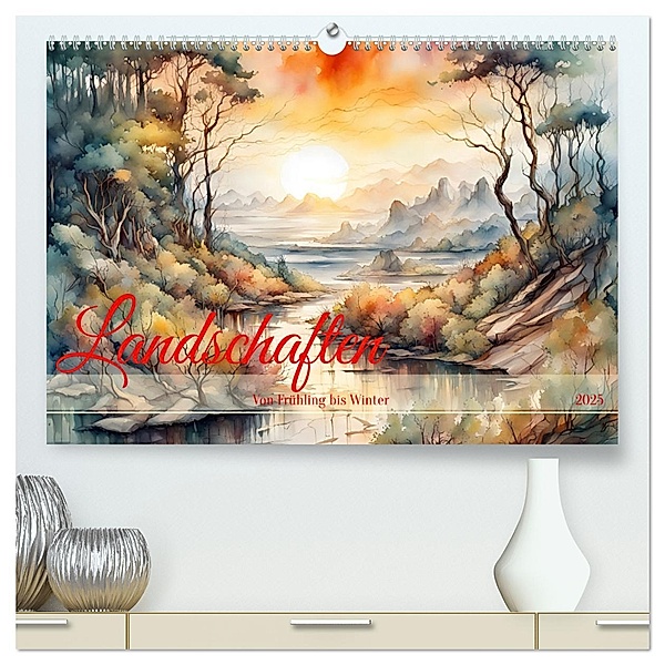 Landschaften Von Frühling bis Winter (hochwertiger Premium Wandkalender 2025 DIN A2 quer), Kunstdruck in Hochglanz, Calvendo, Dusanka Djeric