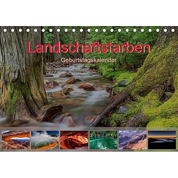 Landschaftsfarben - Geburtstagskalender (Tischkalender 2021 DIN A5 quer), Thomas Klinder