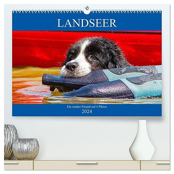 Landseer - Ein starker Freund auf 4 Pfoten (hochwertiger Premium Wandkalender 2024 DIN A2 quer), Kunstdruck in Hochglanz, Sigrid Starick