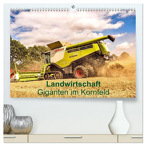 Landwirtschaft - Giganten im Kornfeld (hochwertiger Premium Wandkalender 2025 DIN A2 quer), Kunstdruck in Hochglanz, Calvendo