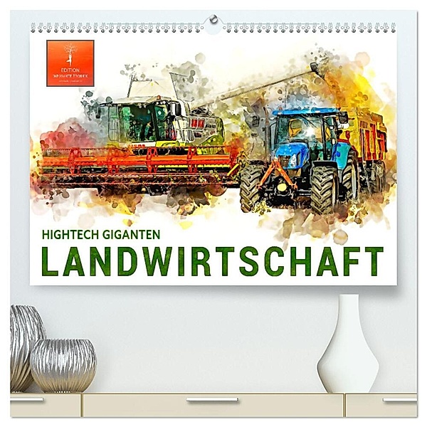 Landwirtschaft - Hightech Giganten (hochwertiger Premium Wandkalender 2025 DIN A2 quer), Kunstdruck in Hochglanz, Calvendo, Peter Roder