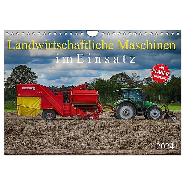 Landwirtschaftliche Maschinen im Einsatz (Wandkalender 2024 DIN A4 quer), CALVENDO Monatskalender, Schnellewelten