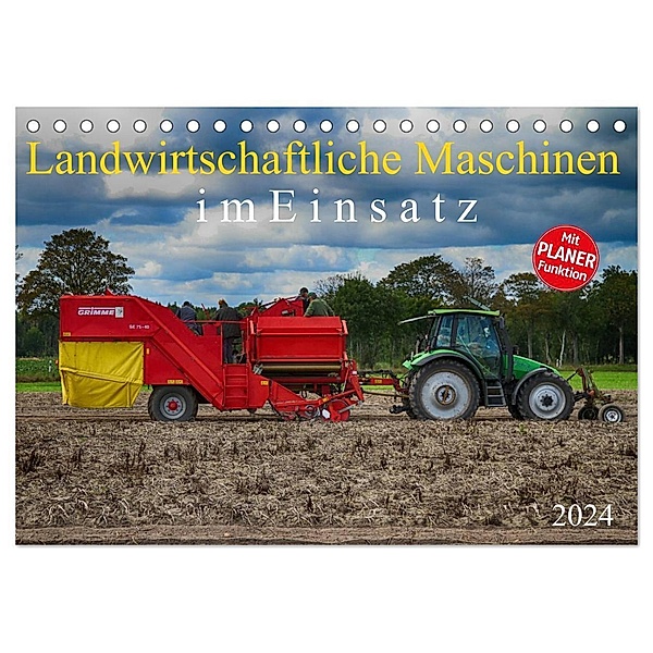 Landwirtschaftliche Maschinen im Einsatz (Tischkalender 2024 DIN A5 quer), CALVENDO Monatskalender, Schnellewelten