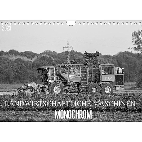 Landwirtschaftliche Maschinen Monochrom (Wandkalender 2023 DIN A4 quer), Schnellewelten