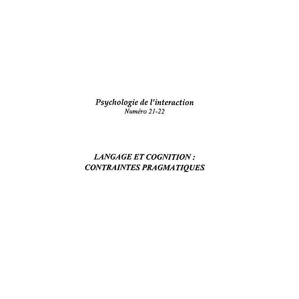 LANGAGE ET COGNITION (N(deg)21-22) / Hors-collection, Collectif