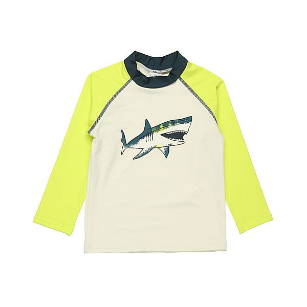 Sanetta Langarm-Badeshirt BIG SHARK in neon yellow