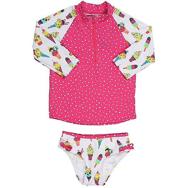 Hatley Langarm-Badeshirt COOL TREATS mit Badeslip in pink/weiß