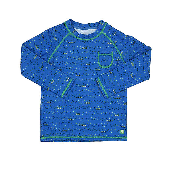 Schiesser Langarm-Badeshirt FROGGY in royalblau/grün