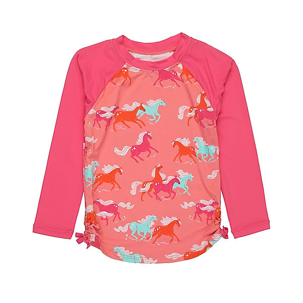 Hatley Langarm-Badeshirt PLAYFUL HORSES in pink