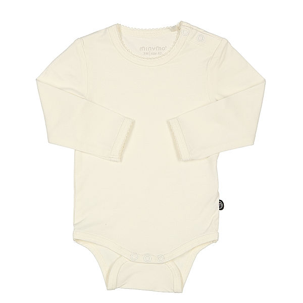 Minymo Langarm-Body BAMBOO – MINY BASIC in weiß