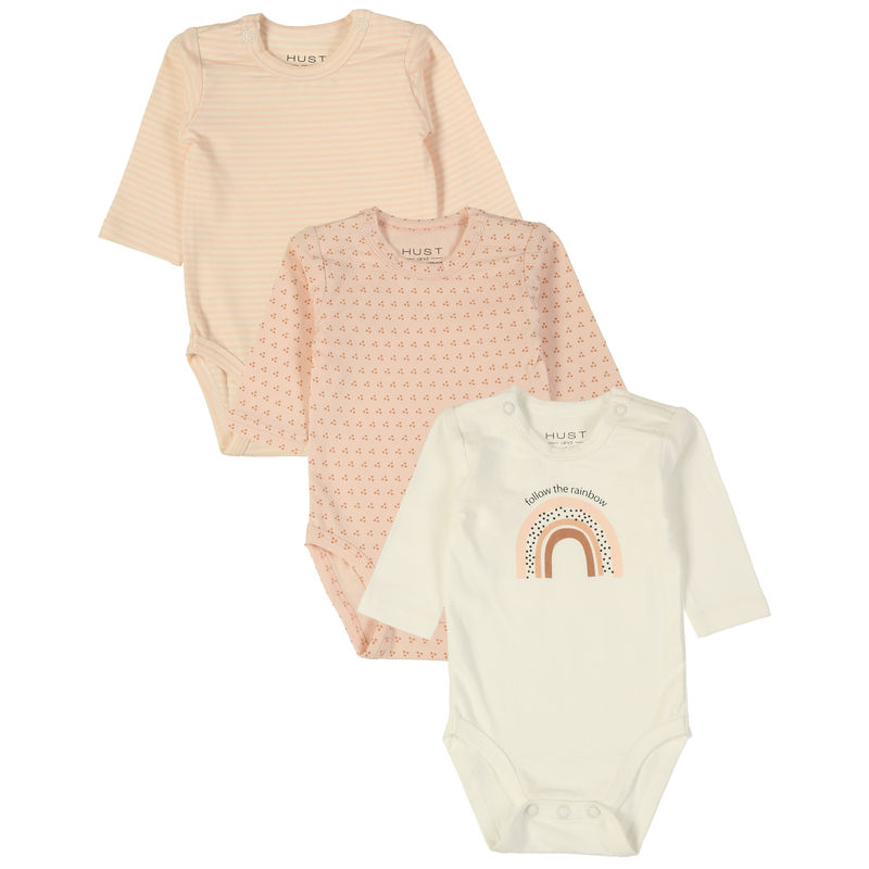 Langarm-Body BASE 3er Pack in apricot