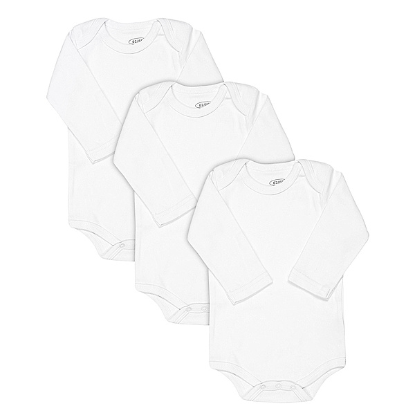 Playshoes Langarm-Body BASIC 3er-Pack in weiß