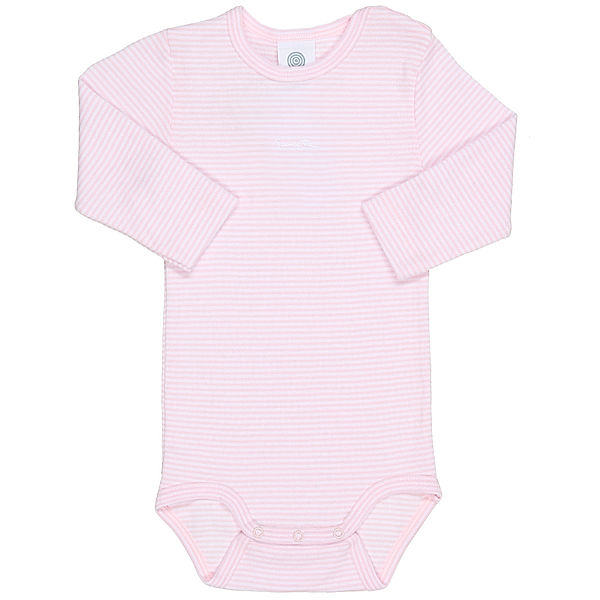 Sanetta Langarm-Body BASIC BABY geringelt in rosa