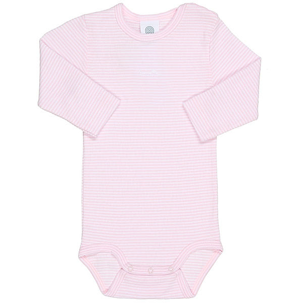 Sanetta Langarm-Body BASIC BABY geringelt in rosa