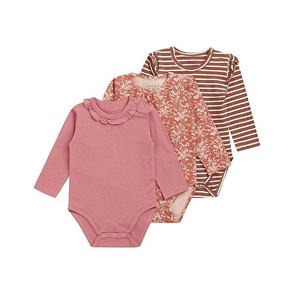 Hust & Claire Langarm-Body BLUE GIRLY 3er-Pack in ash rose