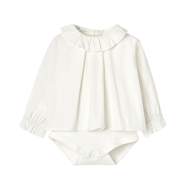 Boboli Langarm-Body-Bluse in off white