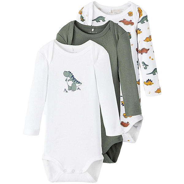 name it Langarm-Body NBMBODY DINO 3er-Pack in laurel wreath