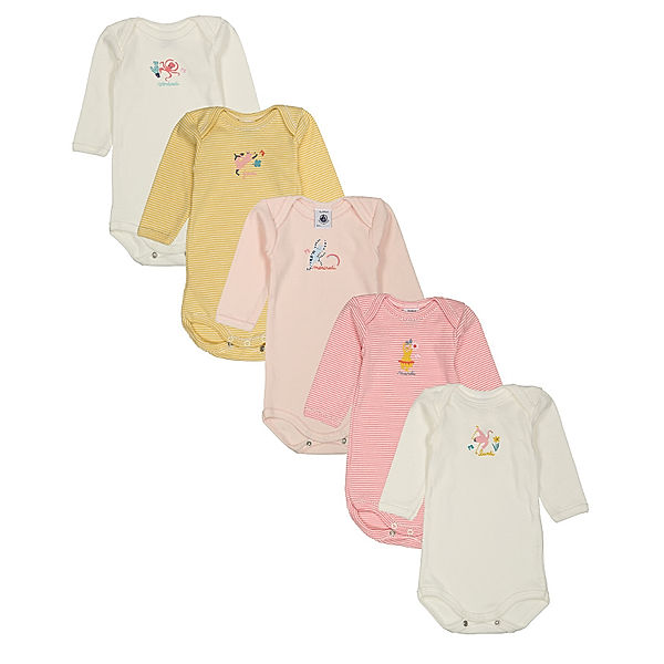 Petit Bateau Langarm-Body ZIRKUS GIRL 5er-Pack in bunt