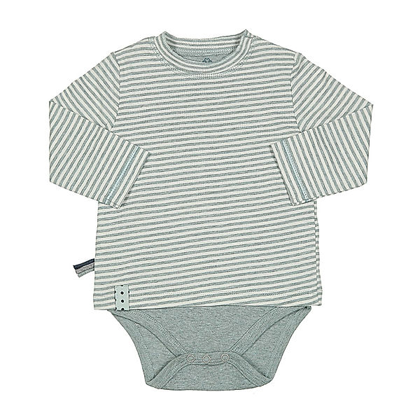 OrganicEra Langarm-Bodyshirt ELYA gestreift in mint melange