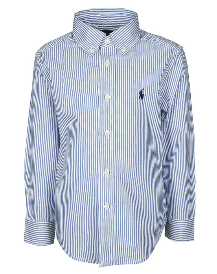 Langarm-Hemd CUSTOM FIT LOGO gestreift in blau weiß kaufen