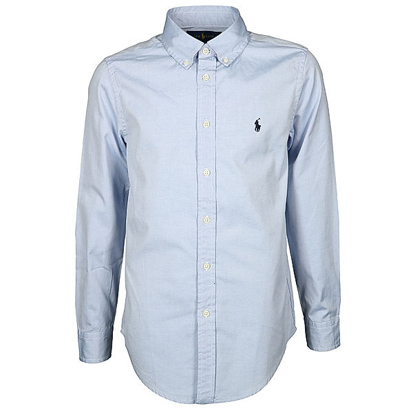 Polo Ralph Lauren Langarm-Hemd PINPOINT OXFORD LOGO in hellblau