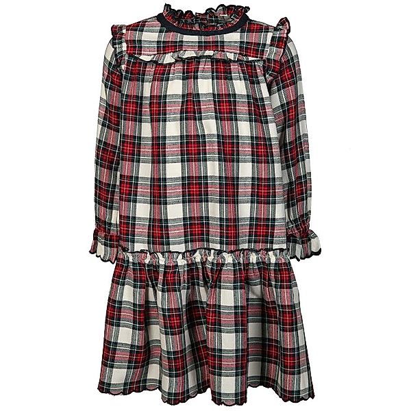 TOMMY HILFIGER Langarm-Kleid CHECK kariert in rot/weiss