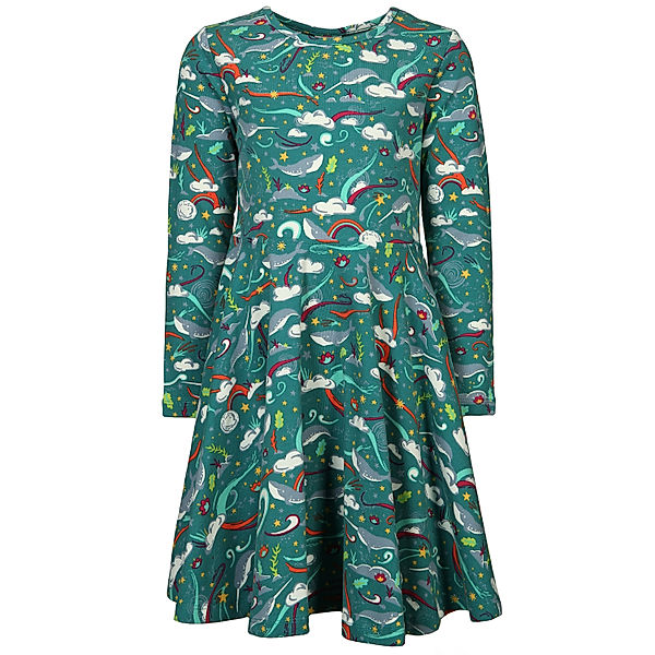 frugi Langarm-Kleid COSMIC WAVE in petrol