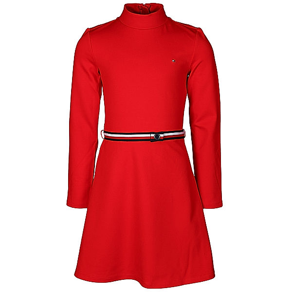 TOMMY HILFIGER Langarm-Kleid ESSENTIAL SKATER in deep crimson