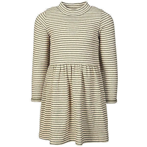 Minymo Langarm-Kleid GLITTER STRIPES in sand melange