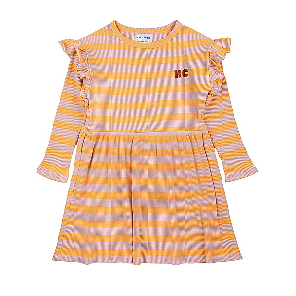 Bobo Choses Langarm-Kleid HORIZONTAL STRIPES in gelb