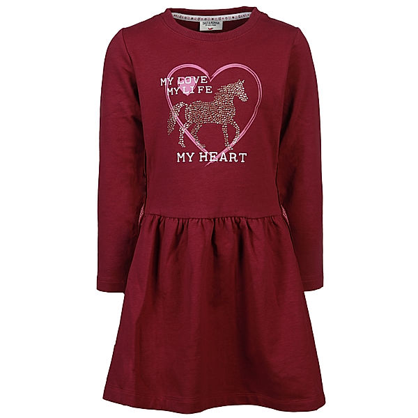 Salt & Pepper Langarm-Kleid HORSE HEART in burgundy