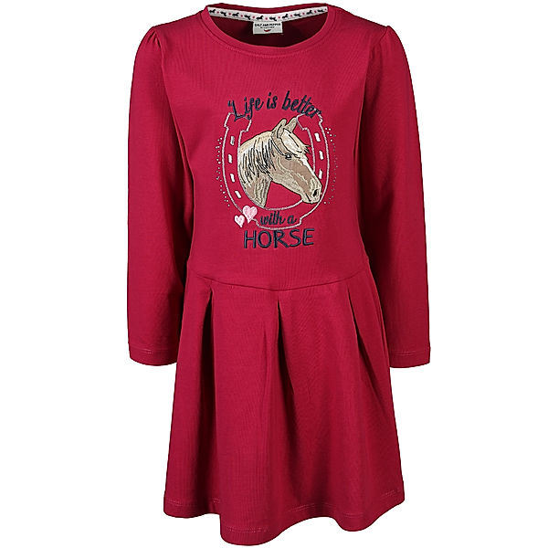 Salt & Pepper Langarm-Kleid HORSE LIFE in berry