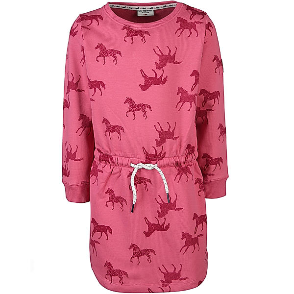 Salt & Pepper Langarm-Kleid HORSES AOP in pearl pink