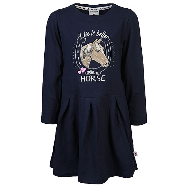 Salt & Pepper Langarm-Kleid LIFE WITH A HORSE in navy