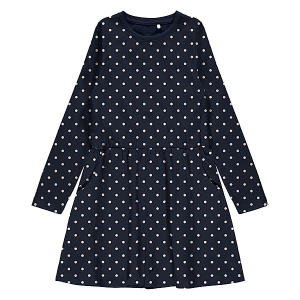 name it Langarm-Kleid NKFVIP – BIG DOTS in dark sapphire