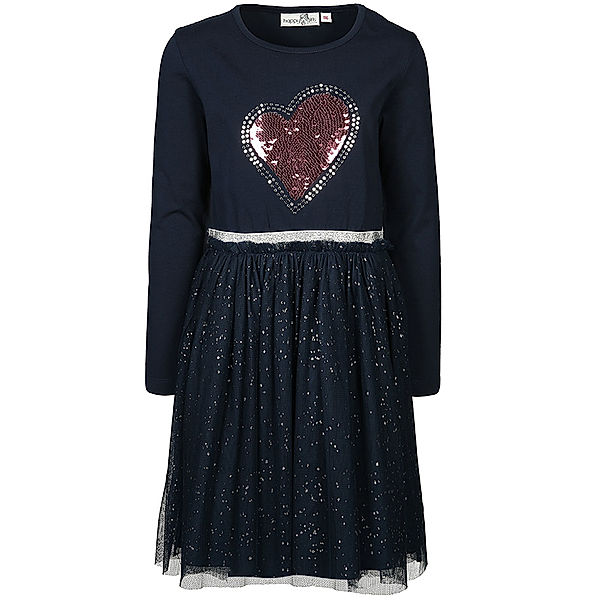 happy girls Langarm-Kleid SPARKLE HEART mit Tüll in navy