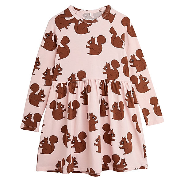 mini rodini Langarm-Kleid SQUIRREL in rosa