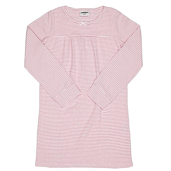 zoolaboo Langarm-Nachthemd SOFT gestreift in weiß/rosa