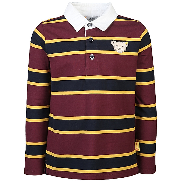 Steiff Langarm-Poloshirt YEAR OF THE TEDDY BEAR in burgundy