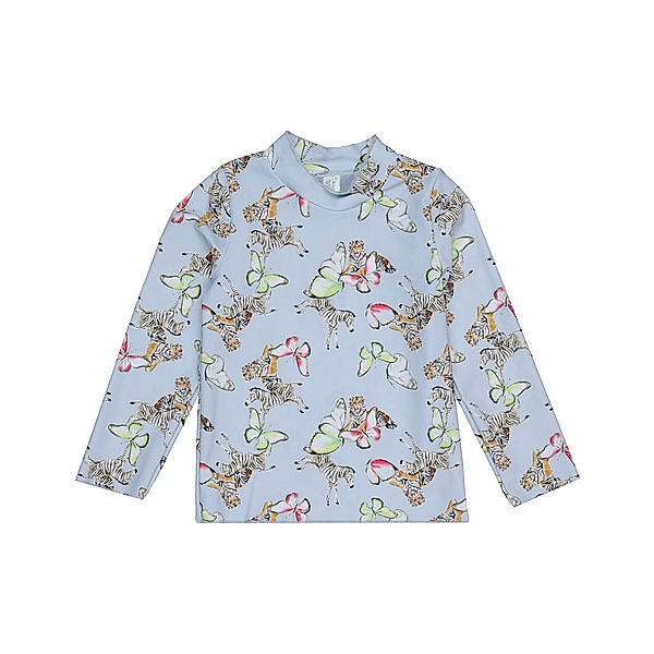 Sanetta Langarm-Schwimmshirt ANIMALS in ballad blue