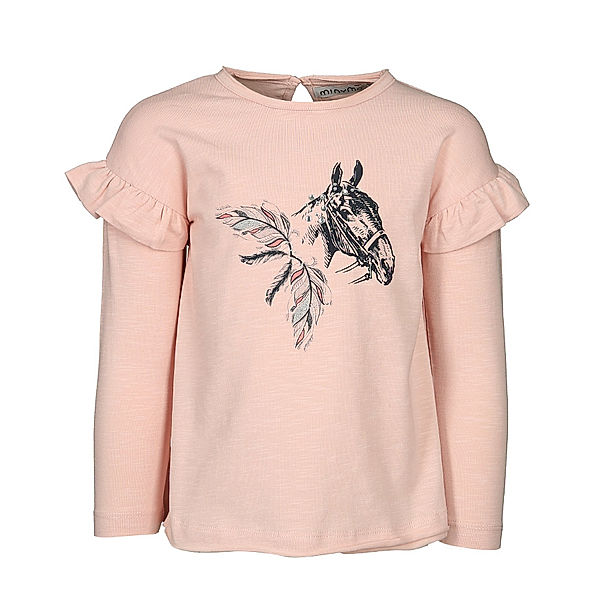 Minymo Langarm-Shirt DREAM HORSE in rosa