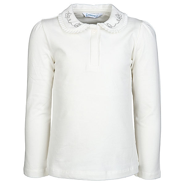 Mayoral Langarm-Shirt FINE COLLAR in weiß/silber