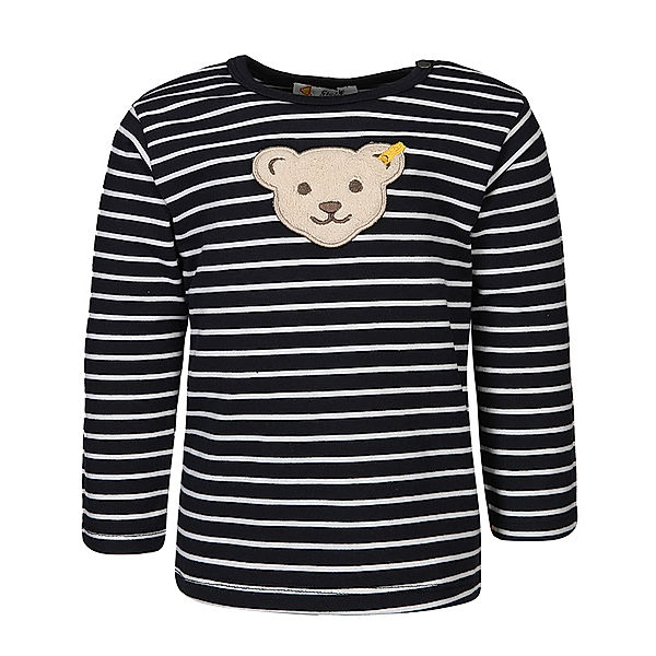 Steiff Langarm-Shirt FISH & SHIP BABY gestreift in navy