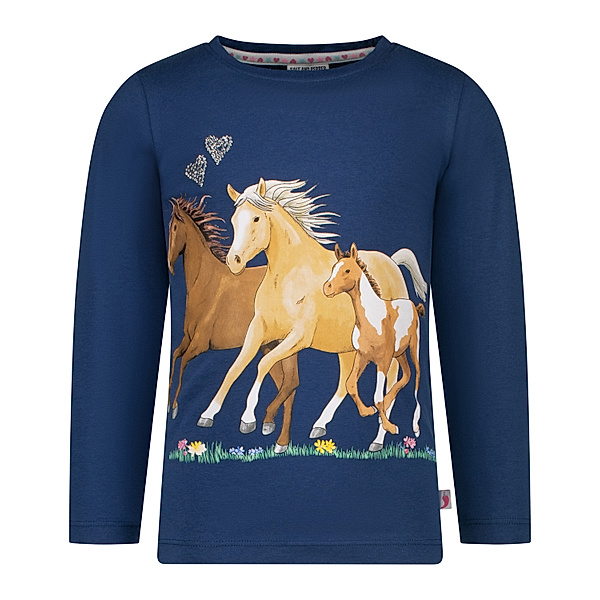 Salt & Pepper Langarm-Shirt HORSE FAMILY in ink blue