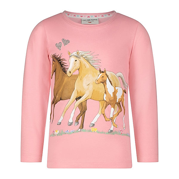 Salt & Pepper Langarm-Shirt HORSE FAMILY in pink