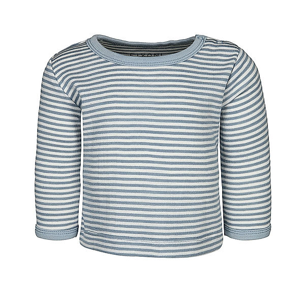 FIXONI® Langarm-Shirt JOY STRIBE mit Seide in blau/weiß