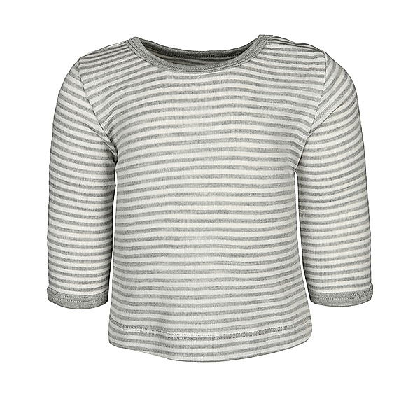 FIXONI® Langarm-Shirt JOY STRIBE mit Seide in grau/weiß